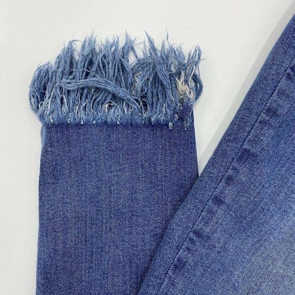 Free People Sz 25x26 Ripped Fray Raw Hem Skinny Jeans - Picture 7 of 8